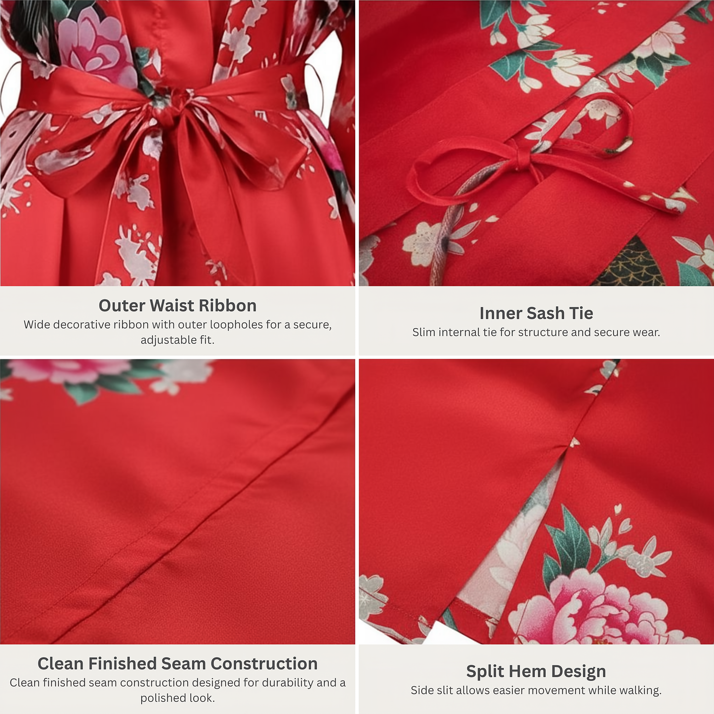 Women’s Lightweight Kimono-Style Robe, Japanese-Inspired Peacock & Blossoms Pattern, Cotton-Blend, One Size Fits Most